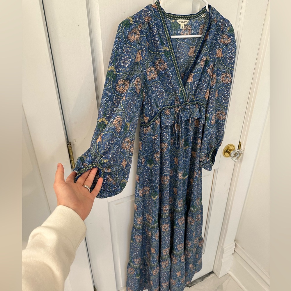 Floral patterned long sleeve dress • size XS • boho style • lightweight & flowy - Picture 2 of 7